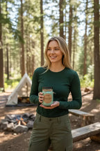 Alpine Stroll Mason Jar Soy Candle, angled view - House Of Avana