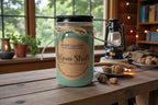 Alpine Stroll Mason Jar Soy Candle, front view - House Of Avana