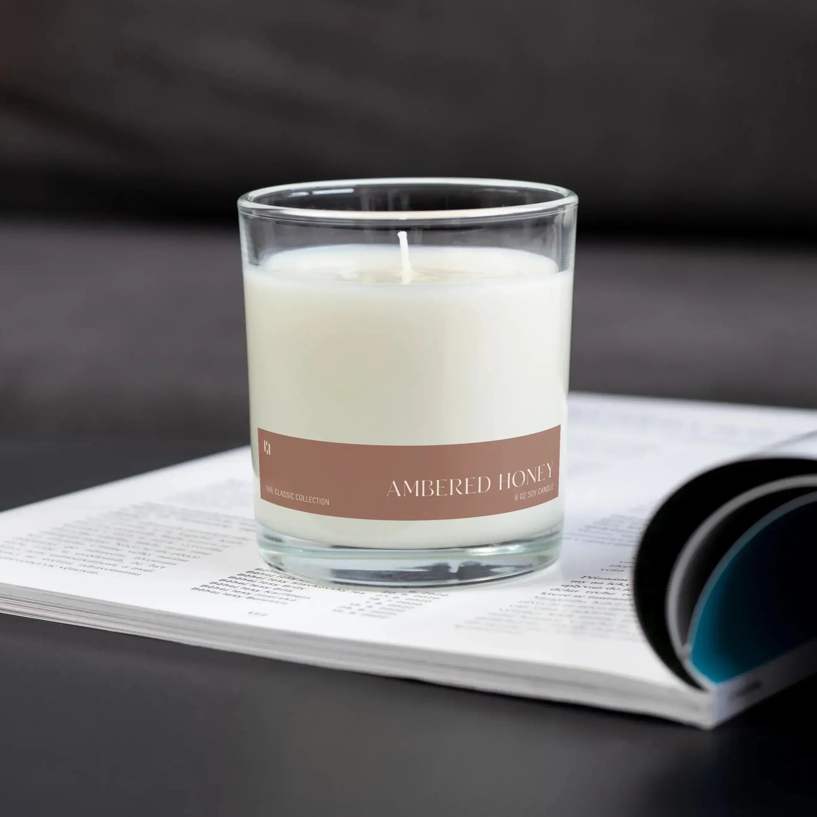 Ambered Honey Candle, front view - House Of Avana