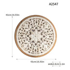 American Style Countryside Retro Carved Flower Design Wall Hanging for Homestay Entrance Living Room... - House Of Avana [[SKU:HOA-WAL-051]]