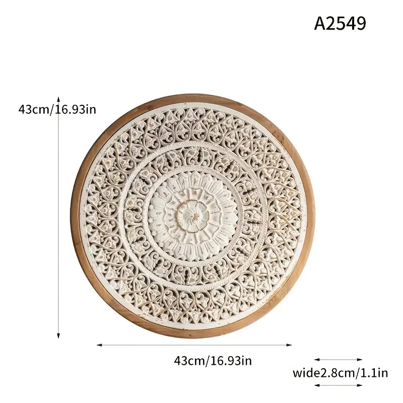 American Style Countryside Retro Carved Flower Design Wall Hanging for Homestay Entrance Living Room... - House Of Avana