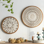 American Style Countryside Retro Carved Flower Design Wall Hanging for Homestay Entrance Living Room... - House Of Avana