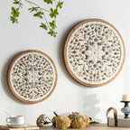 American Style Countryside Retro Carved Flower Design Wall Hanging for Homestay Entrance Living Room... - House Of Avana [[SKU:HOA-WAL-051]]