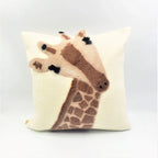 Animal Jungle Giraffe Wool Throw Pillow, side view - House Of Avana