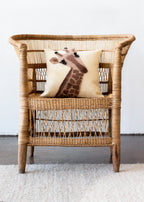 Animal Jungle Giraffe Wool Throw Pillow, front view - House Of Avana