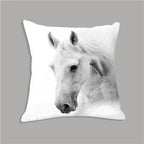 Animal White Horse Seat Cushion Plush Pillowcase Throw Pillow 45x45cm Decorative Cushion No Filler for... - House Of Avana
