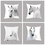 Animal White Horse Seat Cushion Plush Pillowcase Throw Pillow 45x45cm Decorative Cushion No Filler for... - House Of Avana