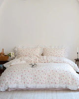 Annie Lace Ruffle Floral Bedding Set / Pink Ever Lasting