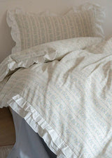 Annie Lace Ruffle Floral Bedding Set / Pink Ever Lasting