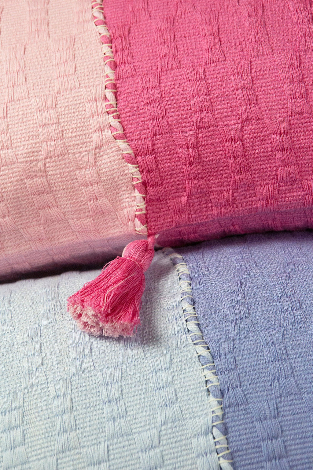 Antigua Pillow - Pink / Periwinkle Colorblocked Archive New York