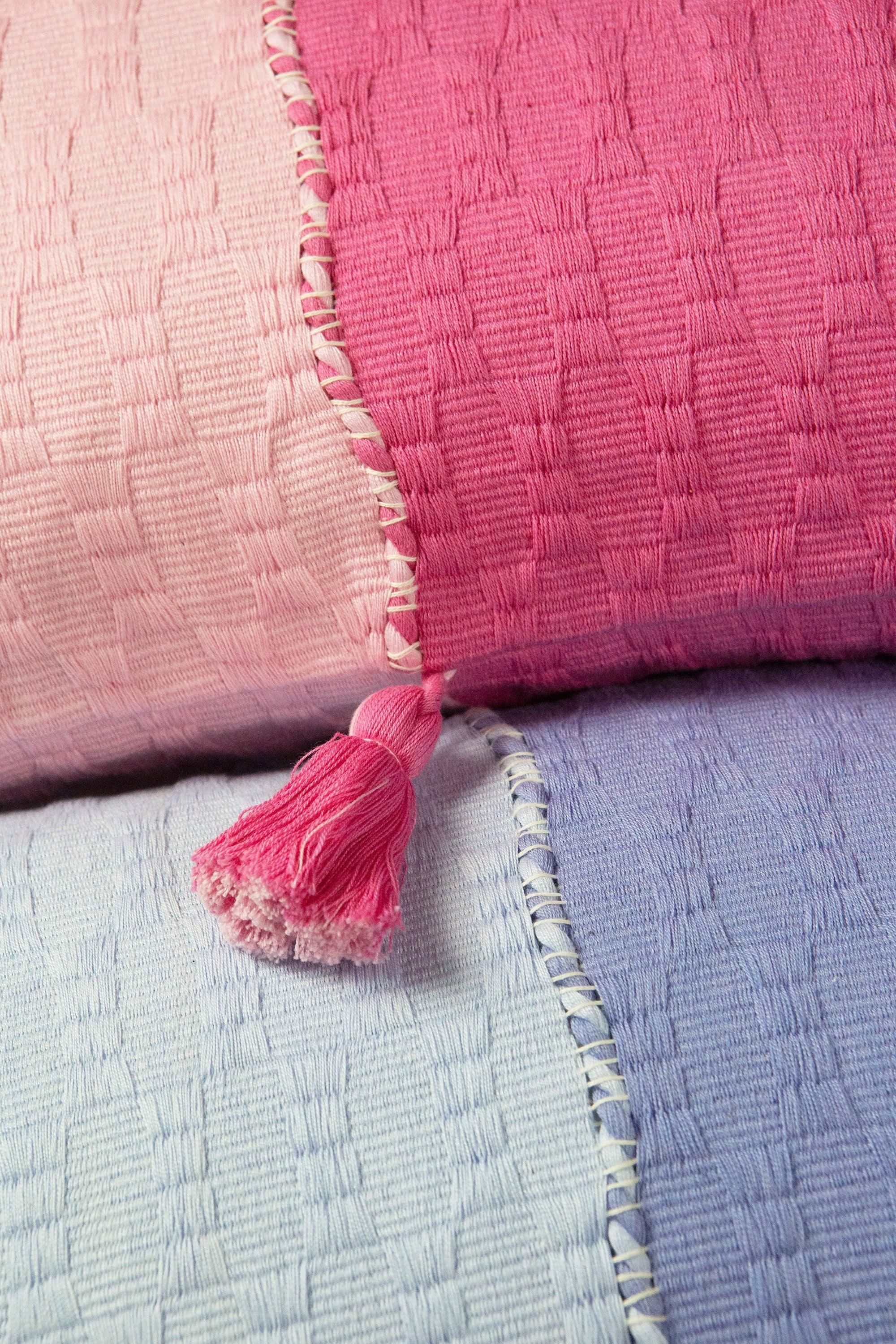 Antigua Pillow - Pink / Periwinkle Colorblocked Archive New York