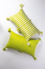Antigua Pillow - Lemon Lime + Ivory Stripe Archive New York