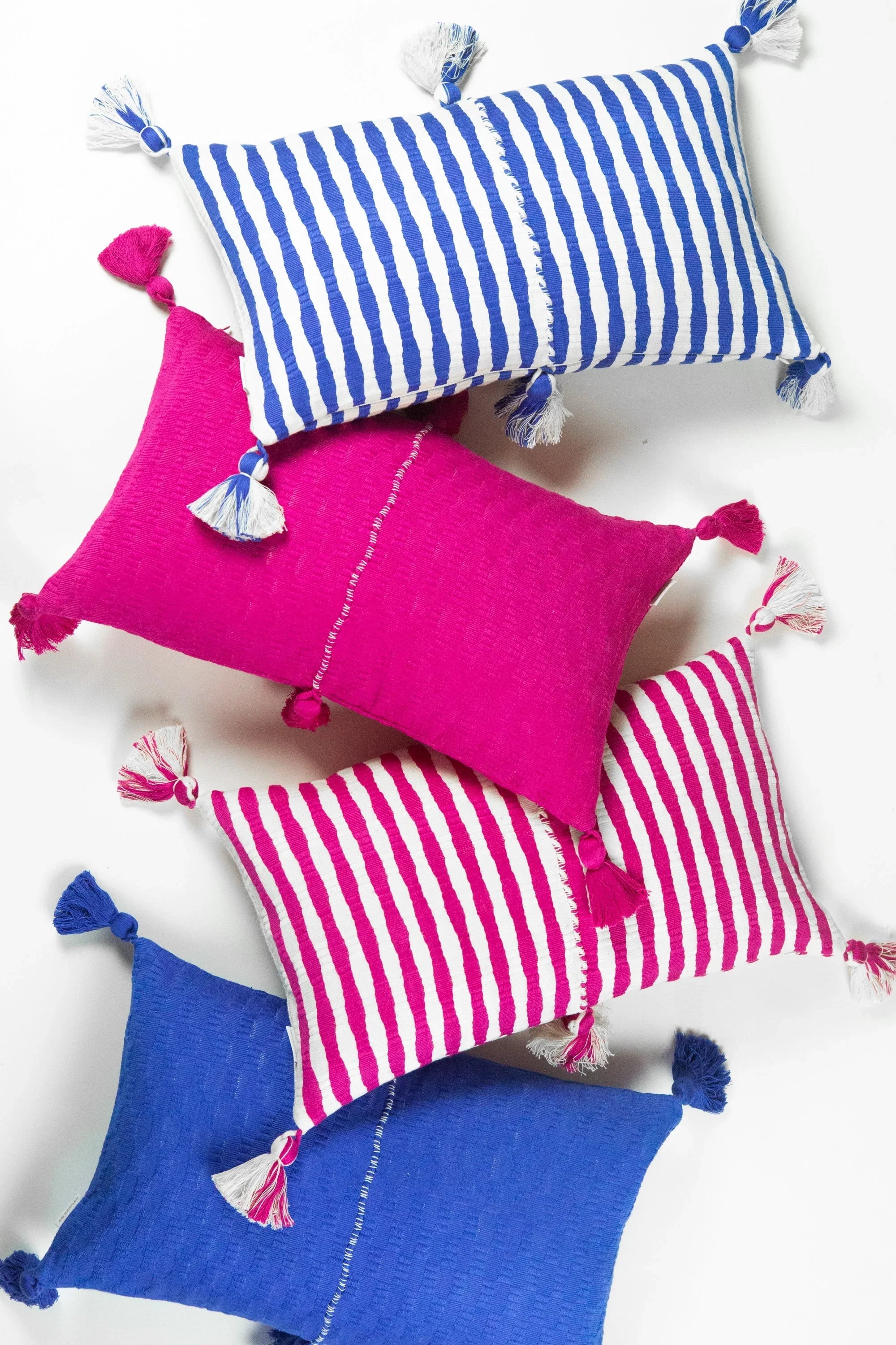 Antigua Pillow - Medium Blue / Fuchsia Archive New York