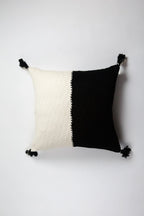 Antigua Pillow - Black &amp; Natural White Colorblocked Archive New York