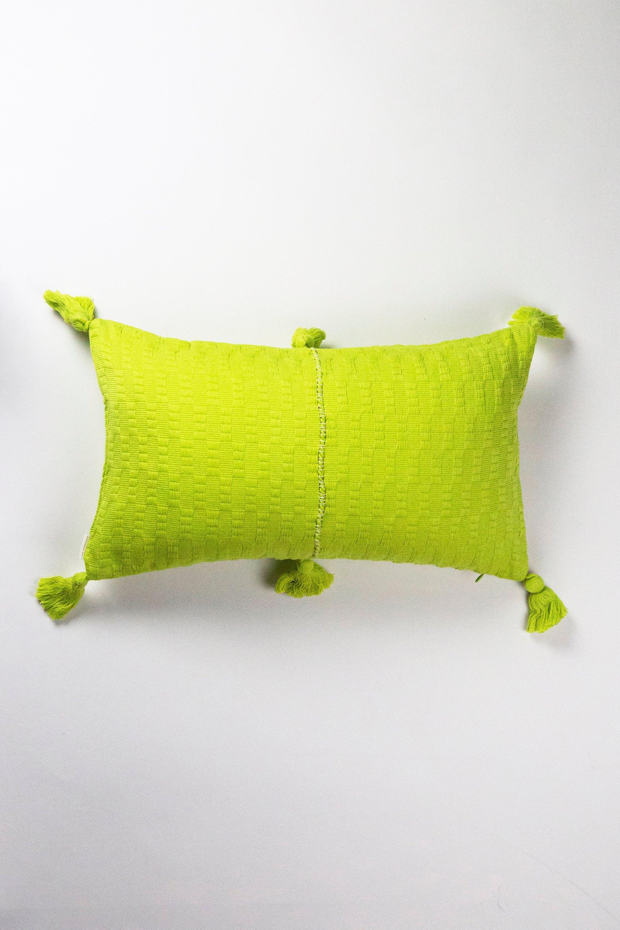 Antigua Pillow - Lemon Lime + Ivory Stripe Archive New York