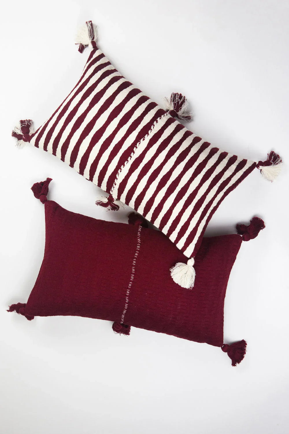Antigua Pillow - Burgundy Stripe Archive New York