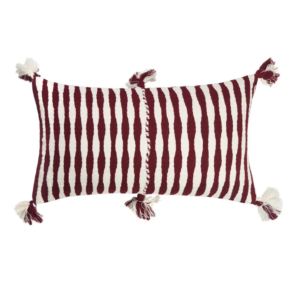 Antigua Pillow - Burgundy Stripe Archive New York