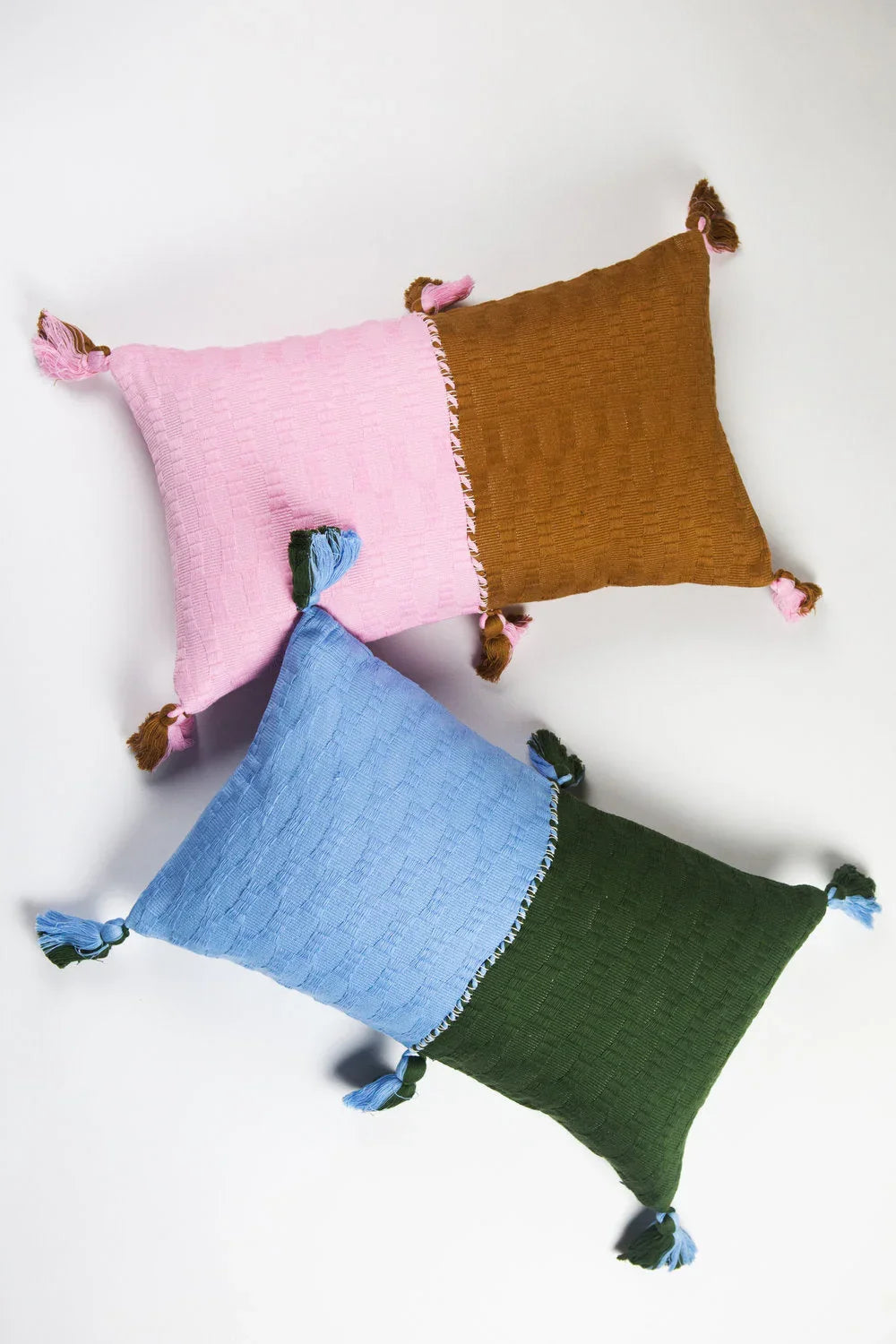 Antigua Pillow - Baby Pink and Umber Colorblocked Archive New York