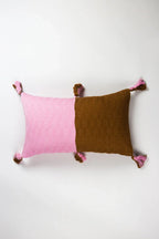 Antigua Pillow - Baby Pink and Umber Colorblocked Archive New York