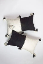 Antigua Pillow - Black &amp; Natural White Colorblocked Archive New York