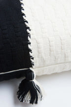 Antigua Pillow - Black &amp; Natural White Colorblocked Archive New York