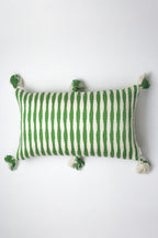 Antigua Pillow - Grass Green Stripe Archive New York