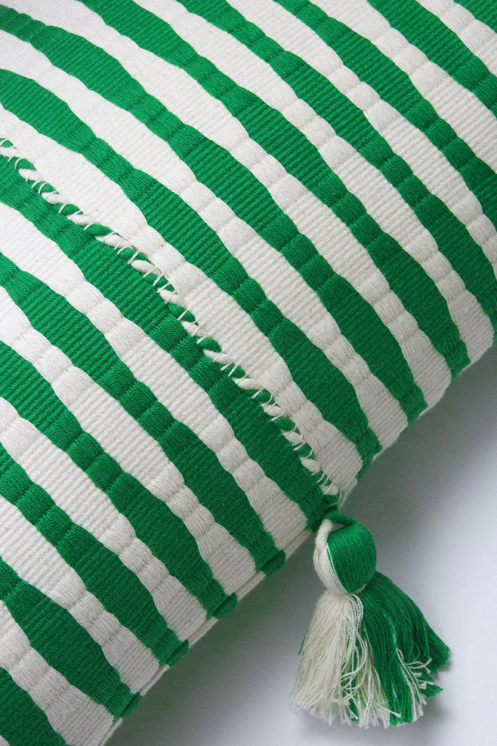 Antigua Pillow - Grass Green Stripe Archive New York