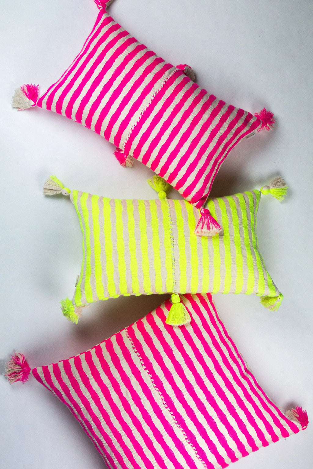Antigua Pillow - Neon Pink and Yellow Archive New York
