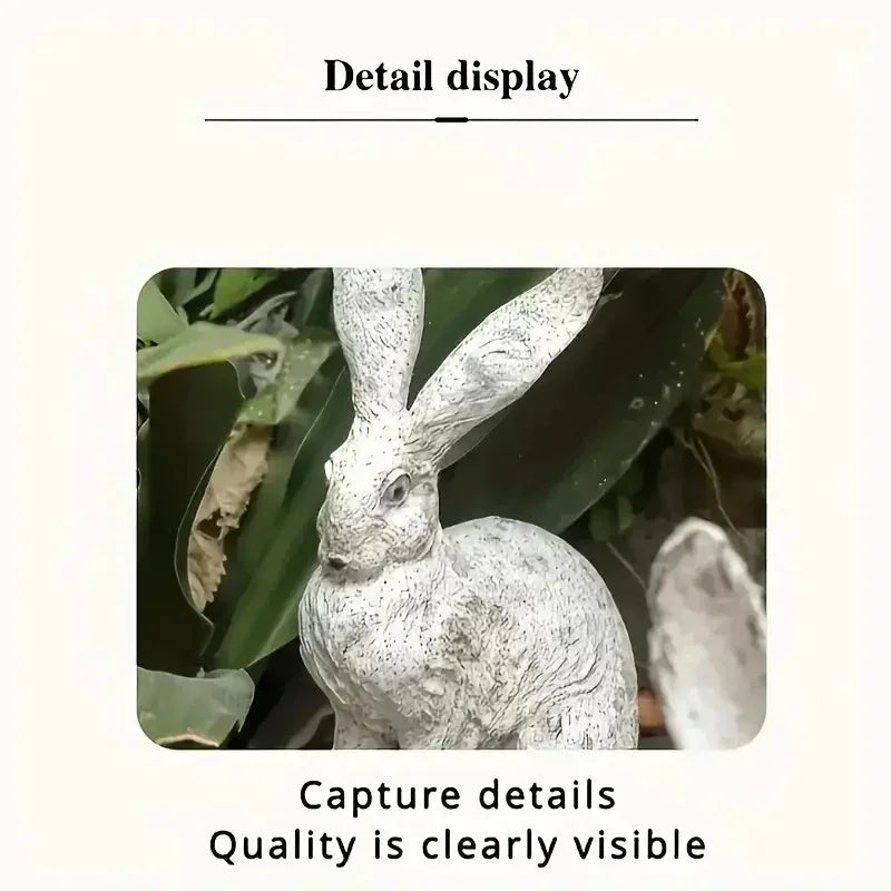 Antique Distressed Old Forest Rustic Wooden Rabbit Resin Sculpture, Animal Decor for Garden and Balcony,... - House Of Avana