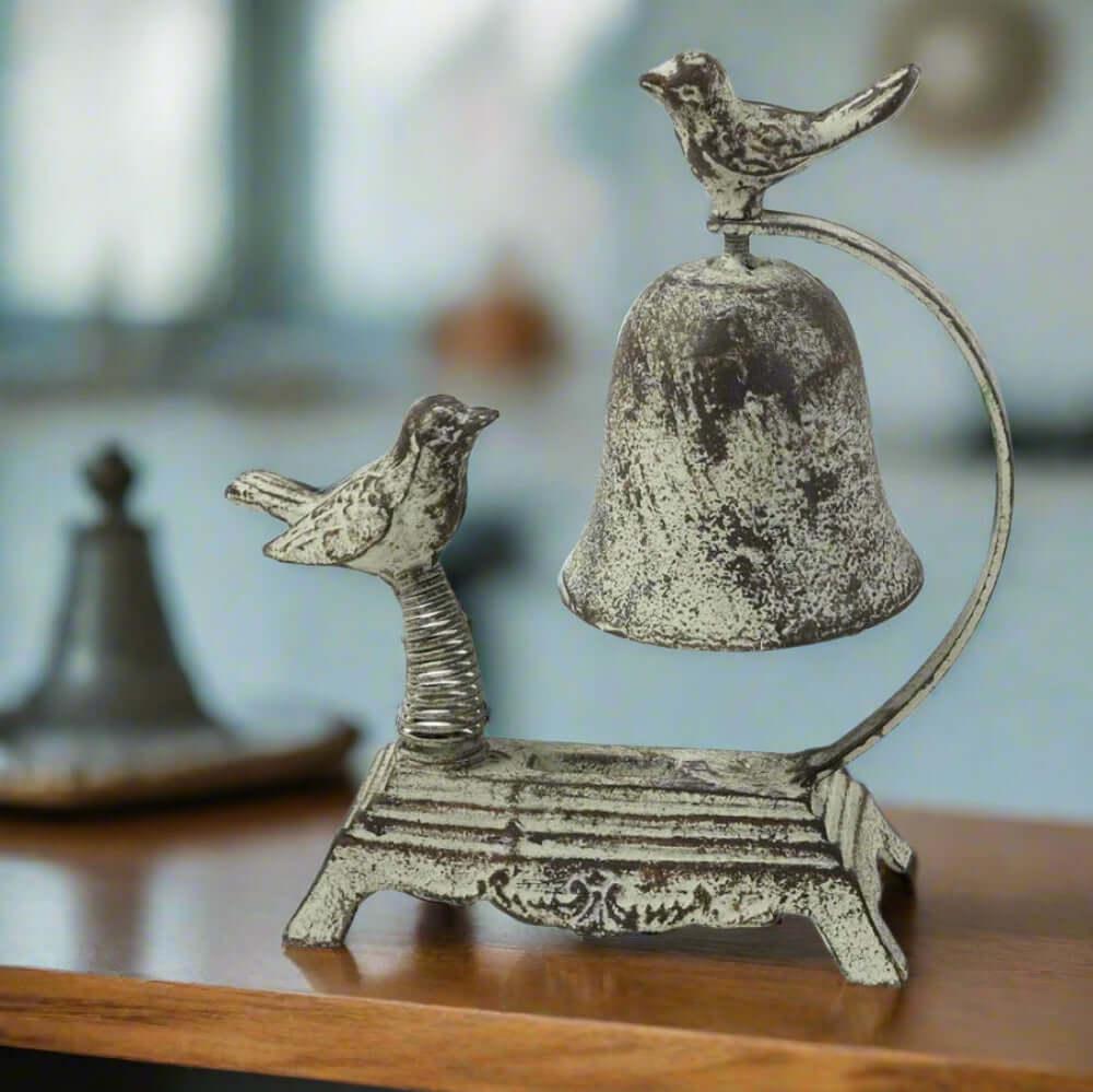 Antique Cast Iron Bird Counter Bell Vintage Shopper