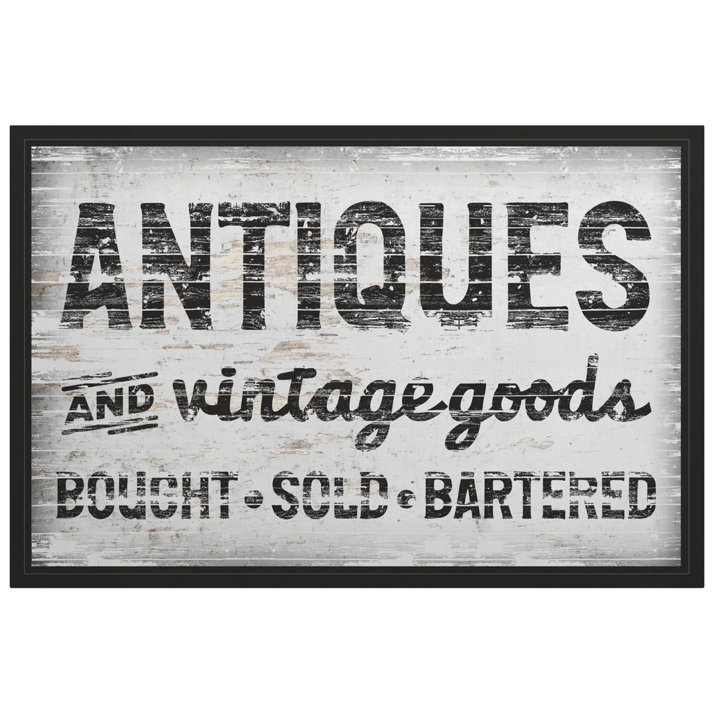 Antiques & Vintage Goods Wrapped Canvas Wall Art – 36" X 24" (gallery Depth), side view - House Of Avana