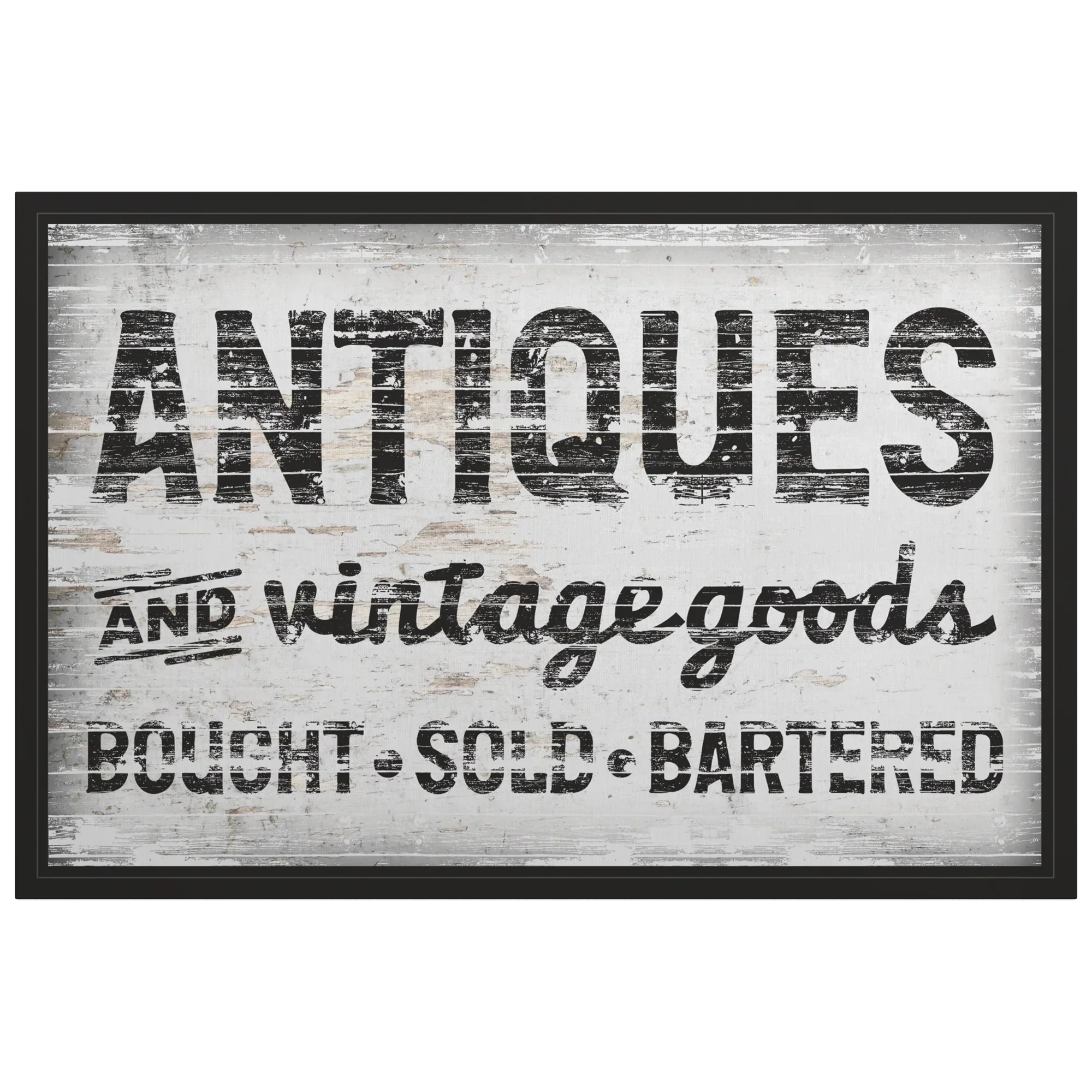Antiques & Vintage Goods Wrapped Canvas Wall Art – 36" X 24" (gallery Depth), side view - House Of Avana
