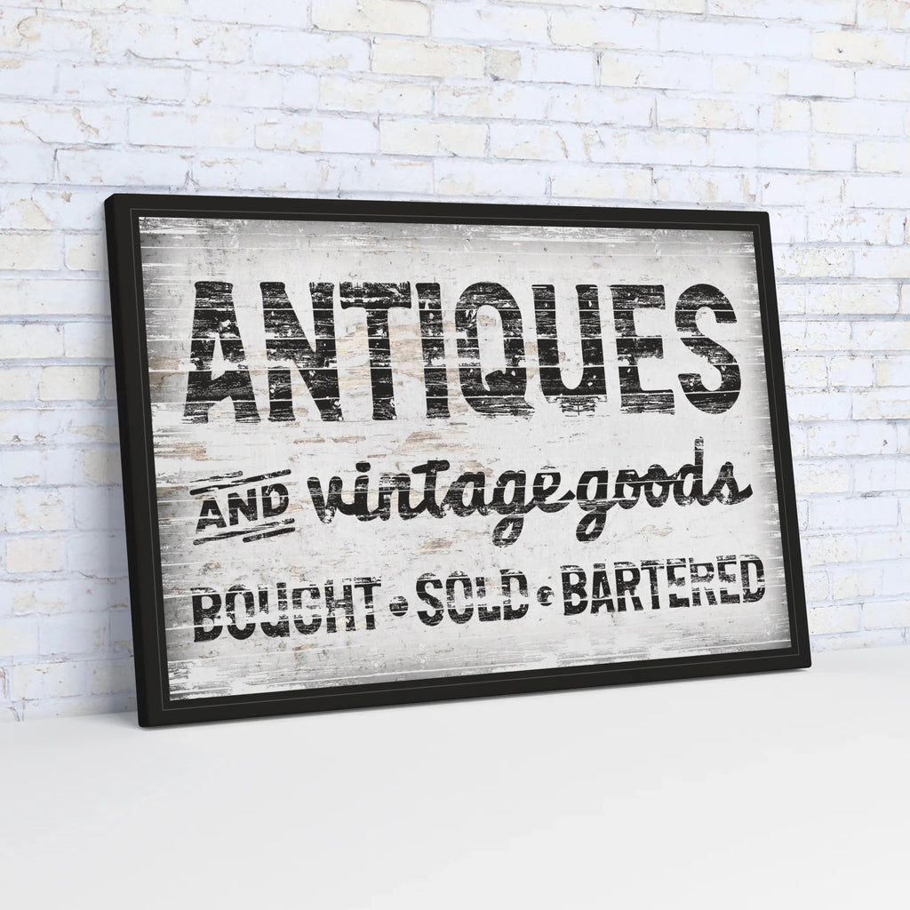 Antiques & Vintage Goods Wrapped Canvas Wall Art – 36" x 24" (Gallery Depth) FoodFaithHome