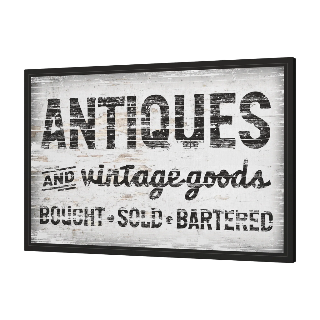 Antiques & Vintage Goods Wrapped Canvas Wall Art – 36" x 24" (Gallery Depth) FoodFaithHome
