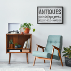 Antiques & Vintage Goods Wrapped Canvas Wall Art – 36" x 24" (Gallery Depth) FoodFaithHome