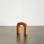 Arch Wooden Taper Candlestick Holder, side view - House Of Avana