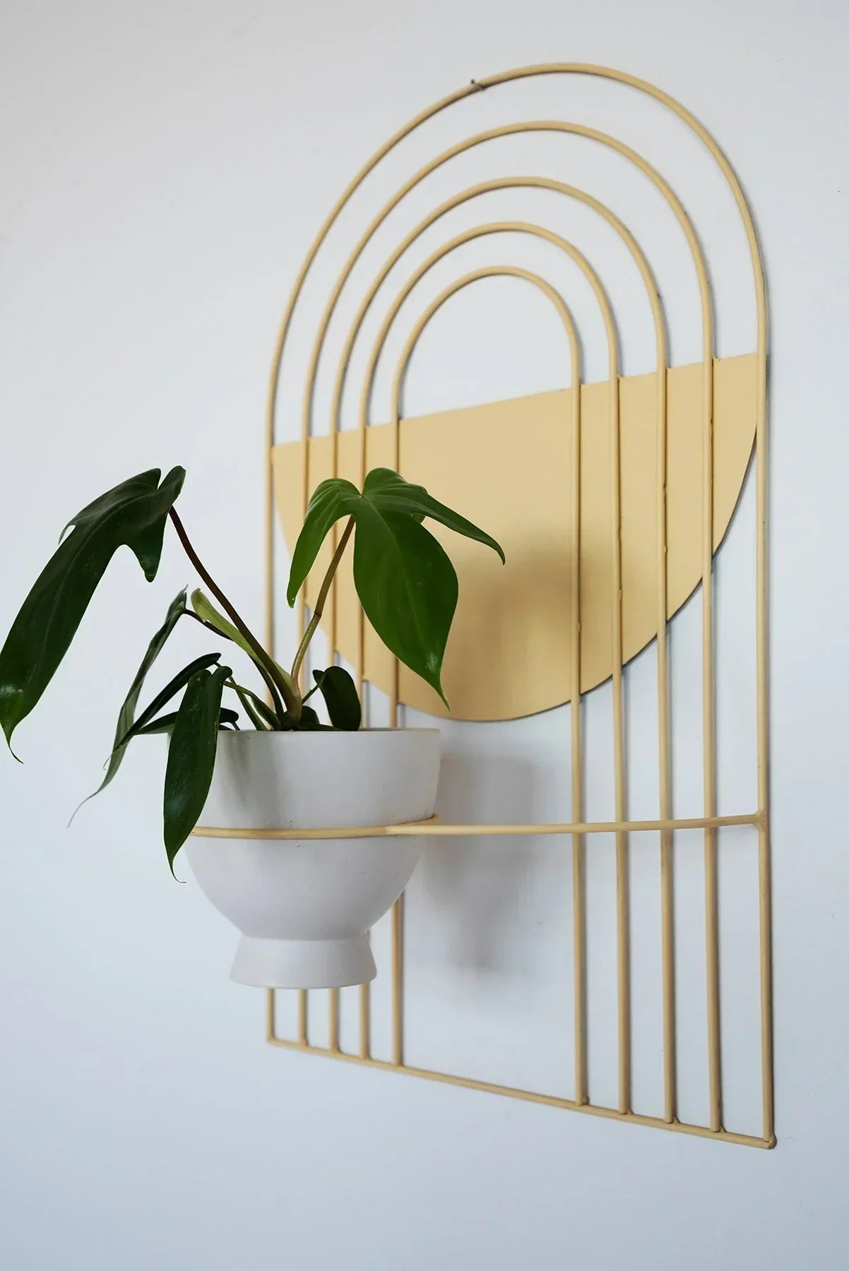 Ceramic Arches Wall Planter with Multiple Layers for Indoor Outdoor Decor, angled view - House Of Avana
