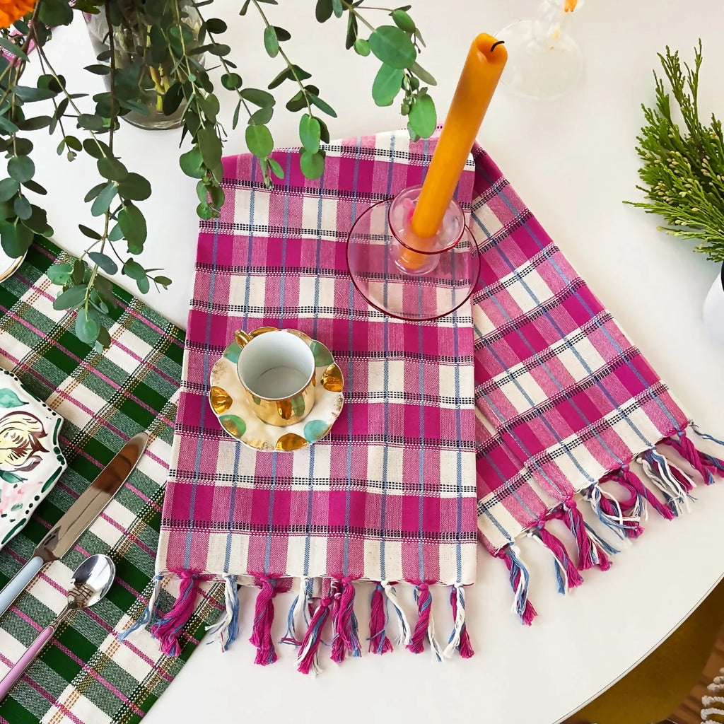 San Andres Gingham Pink & White Kitchen Towel Archive New York