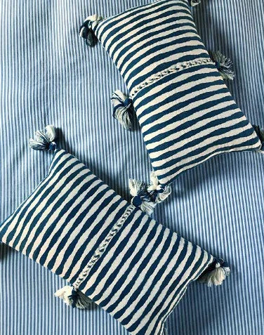 Antigua Pillow - Dark Teal Blue Archive New York