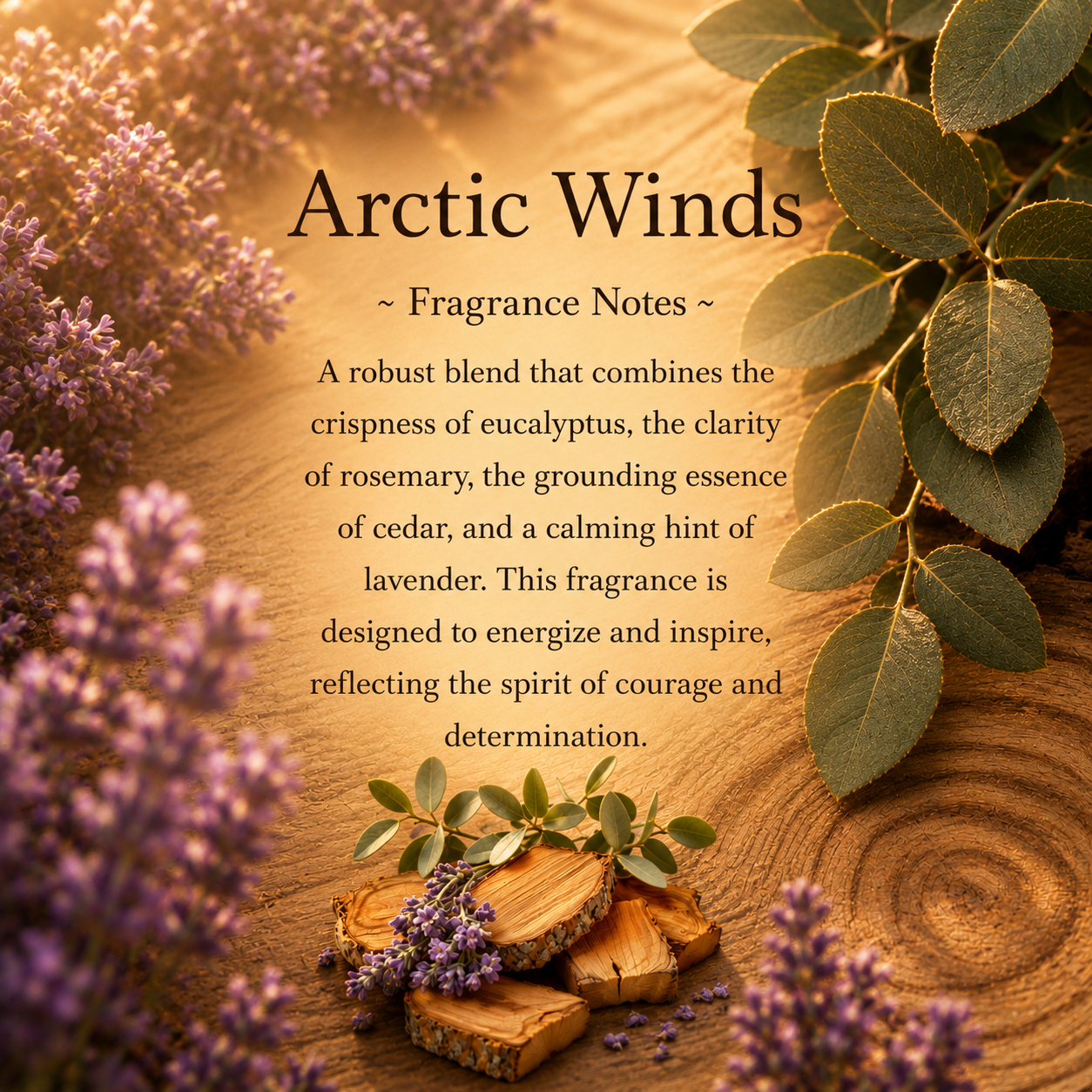 Arctic Winds, Premium Coconut-Soy Wax Tea Light Crystal Candle, 1oz