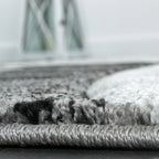 Area Rug Brilliance Grey White Geometric Pattern, side view - House Of Avana