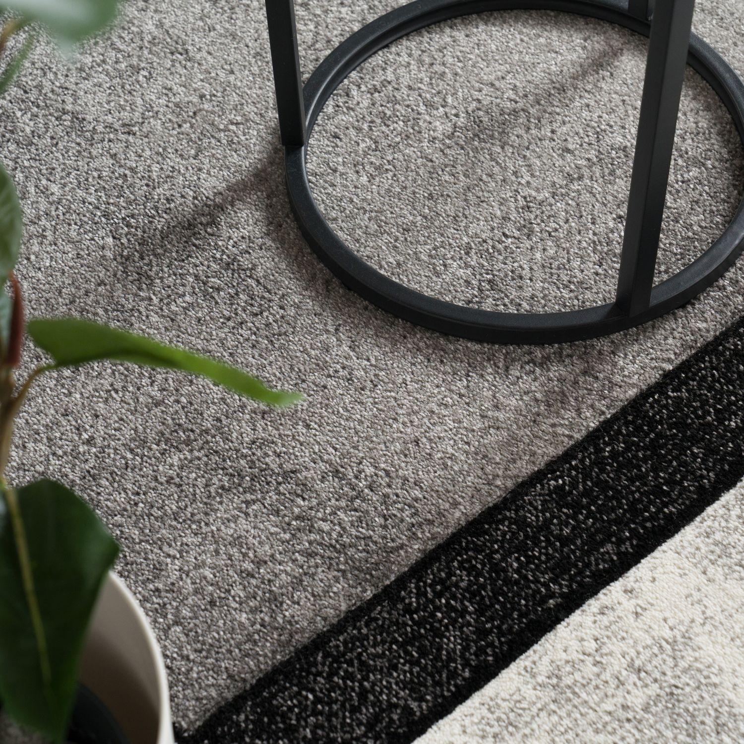 Area Rug Brilliance with Geometric Squares in Black White, back view - House Of Avana