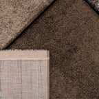 Area Rug Brilliance with Geometric Squares in Brown Beige, detail shot - House Of Avana