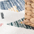 Area Rug Cream Low-pile Boho Style Colorful Diamond Pattern, detail shot - House Of Avana