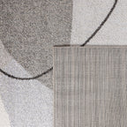 Area Rug Fiesta with Abstract Artistic Pattern in Beige and Grey, detail shot - House Of Avana