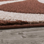 Area Rug Lafleur Modern Floral Pattern with Contour Cut - Brown, side view - House Of Avana