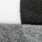 Area Rug Madeira Abstract Curved Pattern - Black White RugYourHome