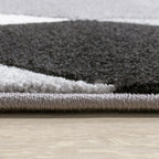 Area Rug Madeira Abstract Curved Pattern - Black White RugYourHome