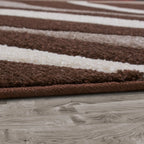 Area Rug Madeira Modern Wave Pattern - Brown Beige, side view - House Of Avana