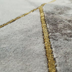 Grey and beige area rug with marble pattern, hardwearing design - House of Avana